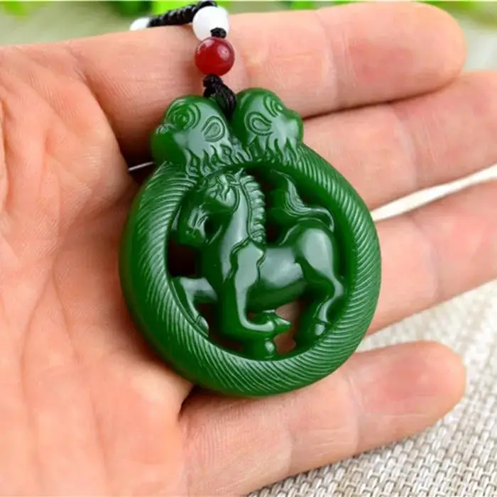 

Hot Selling Natural Hetian Jade Hollow Horse Monkey Necklace Pendant Fashion Jewelry Men Women Luck Gifts