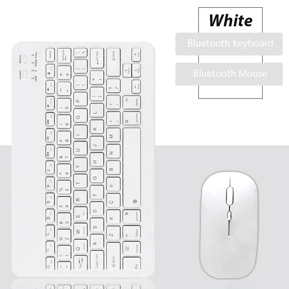 Compact Bluetooth Wireless Keyboard with Rechargeable Mouse
