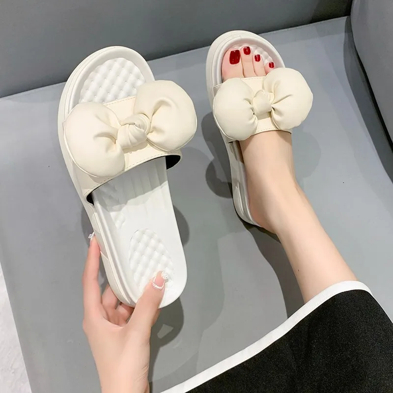 

Female Slippers Platform Butterfly-Knot Open Toed Slippers for Women Fashion Luxury Casual Solid Color Ladies Slippers Zapatos