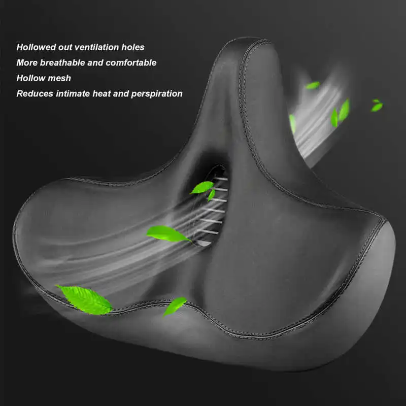 

Bike Cushion PU Leather Breathable And Comfortable Thickened Saddle Replacement For Mountain Bike Road Bike