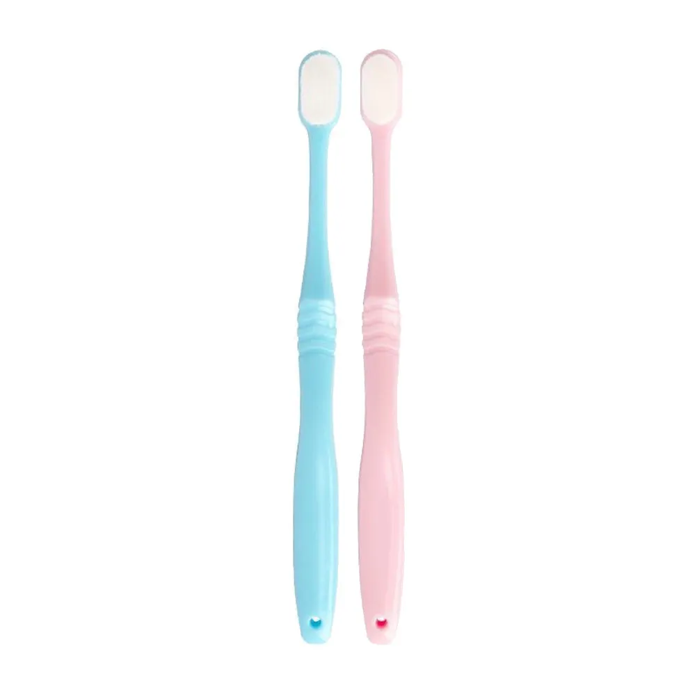 2Pcs 부드러운 강모 칫솔 긴 손잡이 블루 핑크 산후 구강 청소 치아 관리 액세서리 밀도가 높은 강모 칫솔