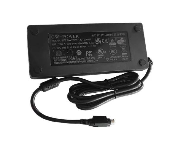 

Адаптер питания 12 В 10 А, 4-контактный Din, IEC C14, GW120W-1201000M3