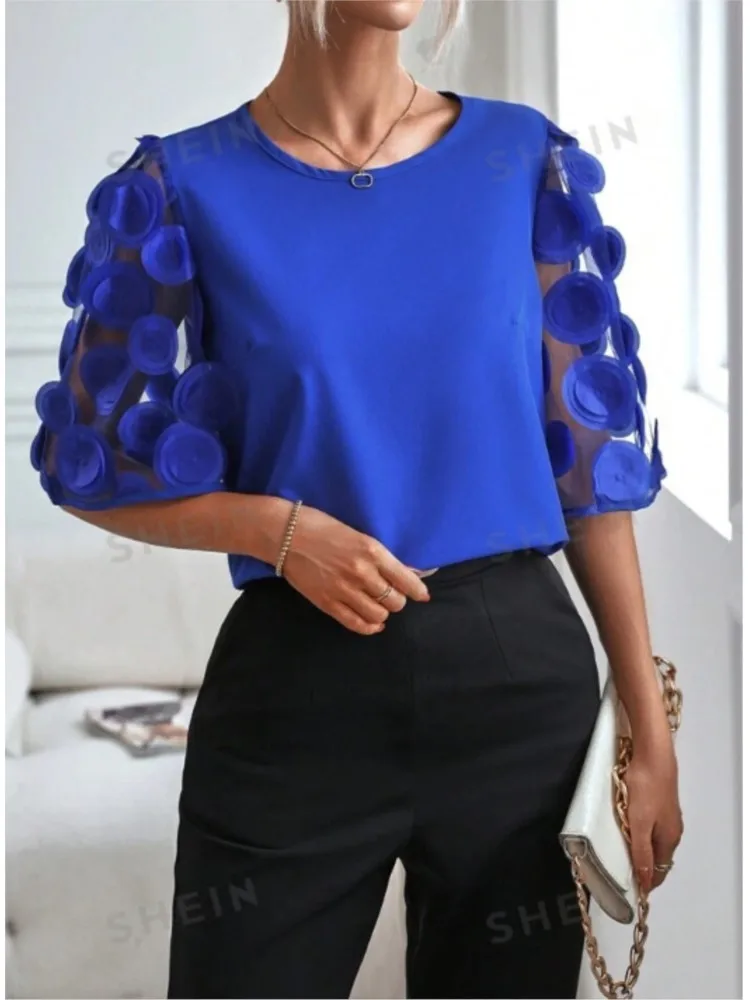 Maniche Corte Shein Camicie Donna Curvy Magliette Eleganti