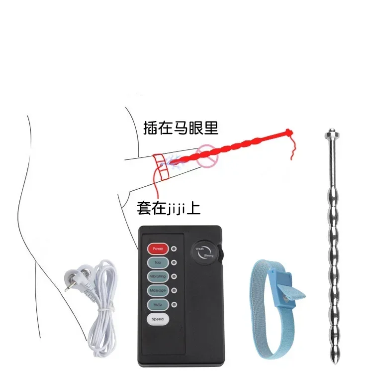 Medical Conductive Penis Plug With Penis Ring Chastity Catheter Electro Stimulate Urethral Dilator Sounding Sex Toys For Men