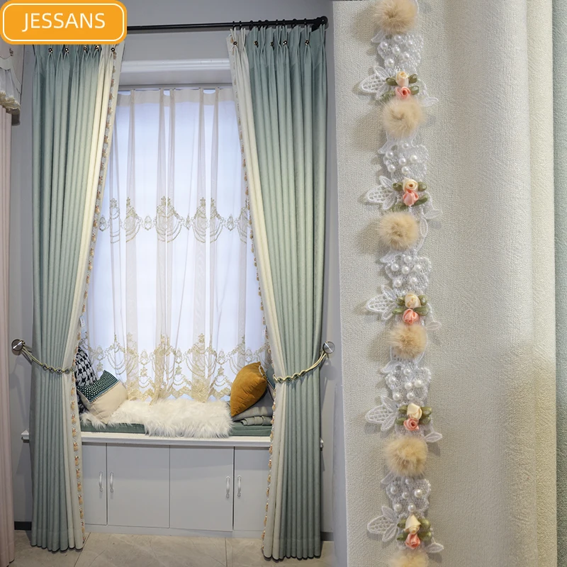 

European Style Princess Style Lace Stitching Blackout Curtains for Living Room and Bedroom Customized Products