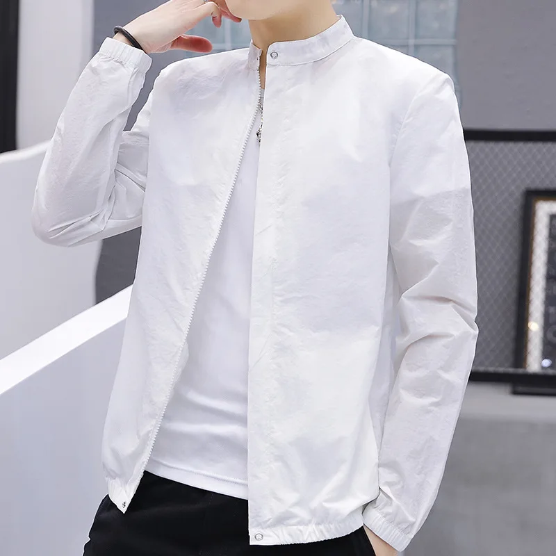 

Men's Coat New Fashion Spring And Autumn Korean Coat Trend Clothes Slim Korean Version Slim Solid Color Thin Sunscreen Clothes