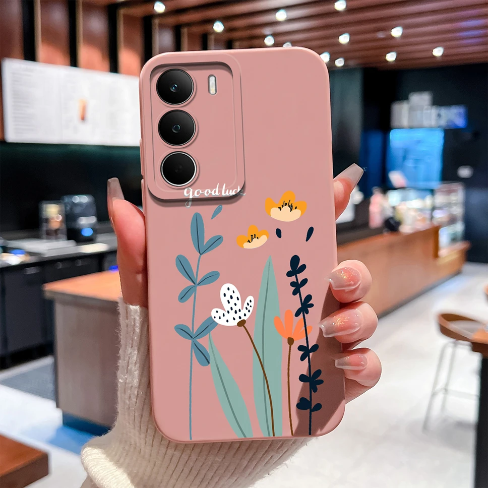 Fashion Sunflower Heart High-Quality Smooth Liquid Phone Back Cover Bumper