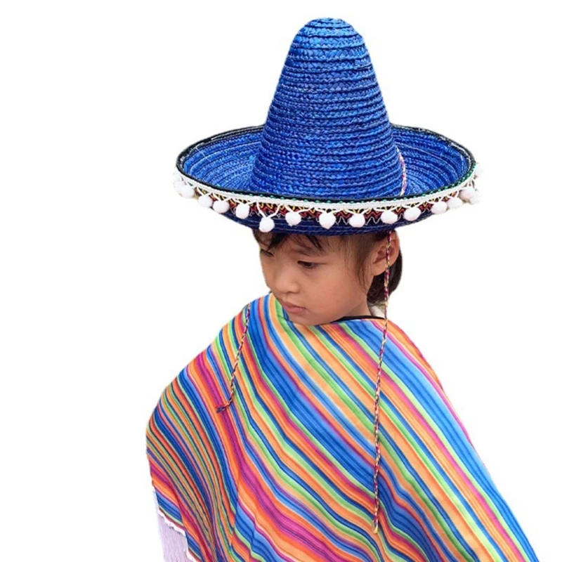 

M89E Mexicans Sombrero Hats Wide Brimmed Sunproof Straw Hat Photoshooting Props Hat Children Party Top Hats Carnivals Costume