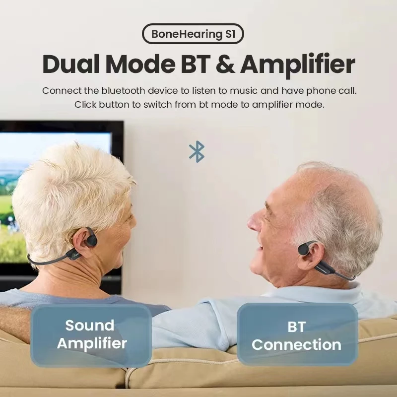 

New IPX5 Waterproof Wireless Bluetooth Ear Machine Noise Canceling Bone Conduction Headphones For The Elderly Hearing Aid