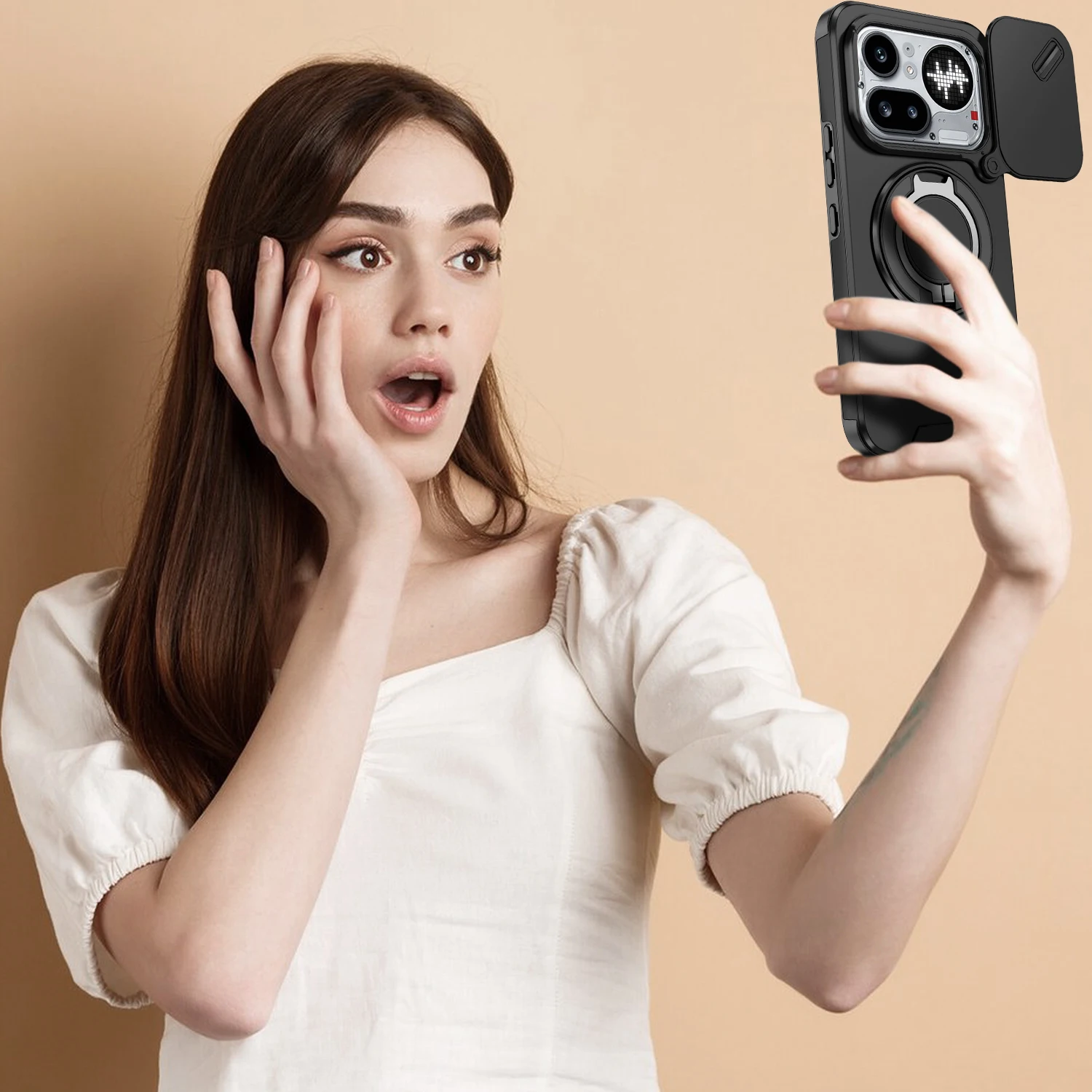 Shockproof Armor Case with Lens Protection and Car Magnetic Holder