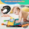 Crinkle Cloth Book Visual Stimulation Newborn Toys 0-3 Months Brain Development Tummy Time Mirror Toy for Infants Sensory Babies 3