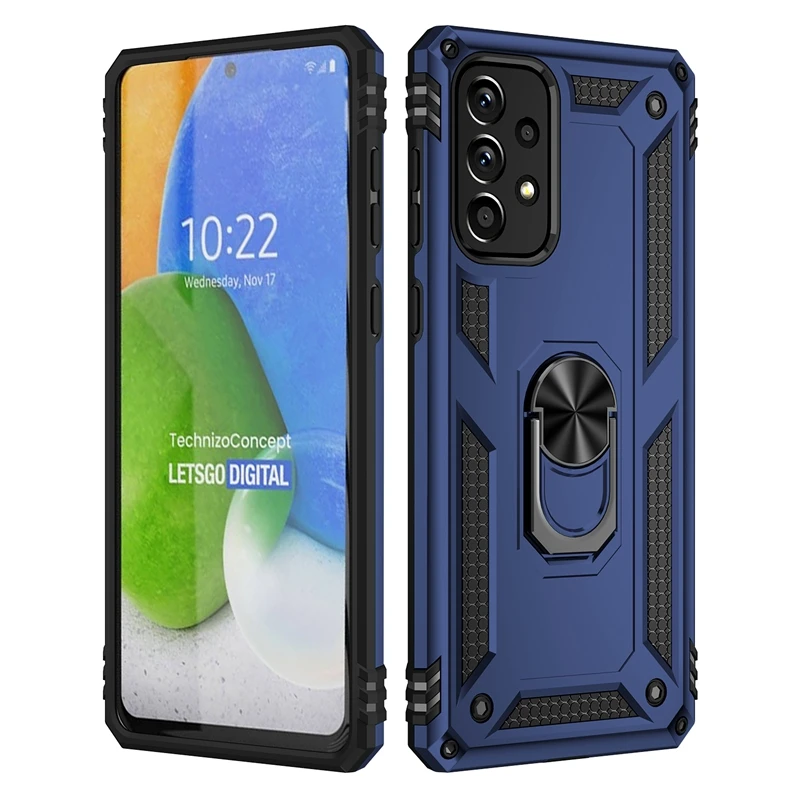

For Samsung Galaxy A73 Case Luxury Magnetic Ring Holder Stand Phone Case For Samsung A73 5G Silicon Bumper Armor Hard Back Cover