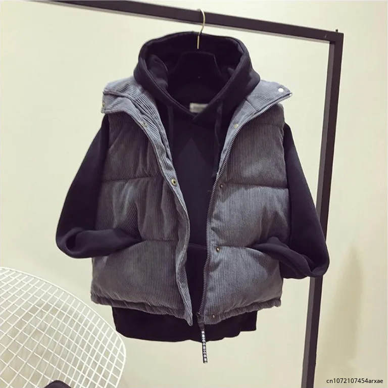 

Women's Vests Spring and Autumn 2023 New Fast Shipping Korean Wind Loose Cotton-padded Vest Home Leisure Style Minimalist Tops
