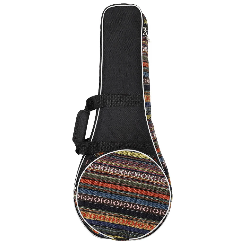Mandolin Bag Carrying Guitar Case With Zippered Pouch Cloth Padded National Style Pack Straps Backpack Handbag