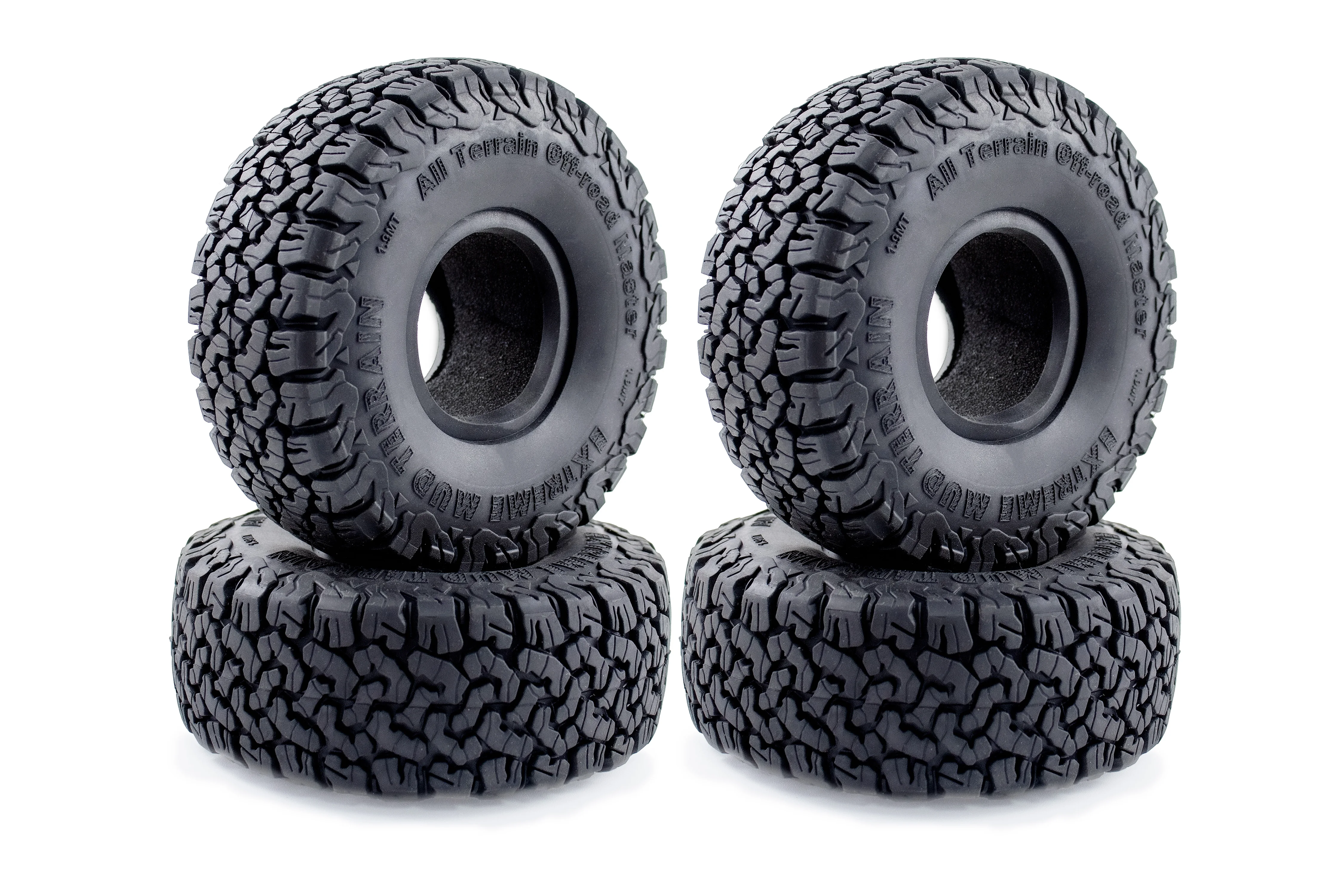Pneus/roues Caoutchouc 114mm 1.9 Pour RC Rock Crawler Axial SCX10 1:10 - NEUFS