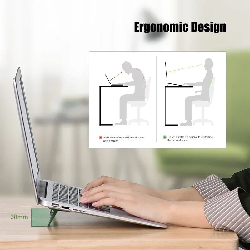 휴대용 미니 노트북 홀더 냉각 접이식 보이지 않는 데스크탑 안티 슬립 스탠드 MacBook Air Pro 갤럭시 탭 북 HP i7RTX4050