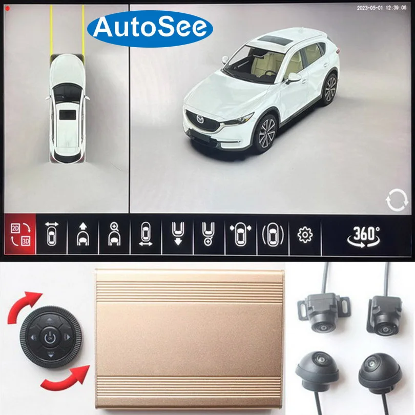 

fit original OEM monitor for Mazda cx3 cx4 cx5 car 360 degree camera bird eye 3D panoramic view front back side surround reverse