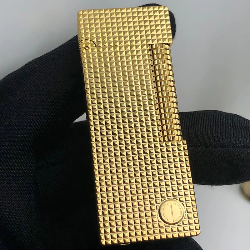 

Luxury Handmade pure copper premium inflatable lighter loud flint grinding wheel brass butane gas collection machinery smoking