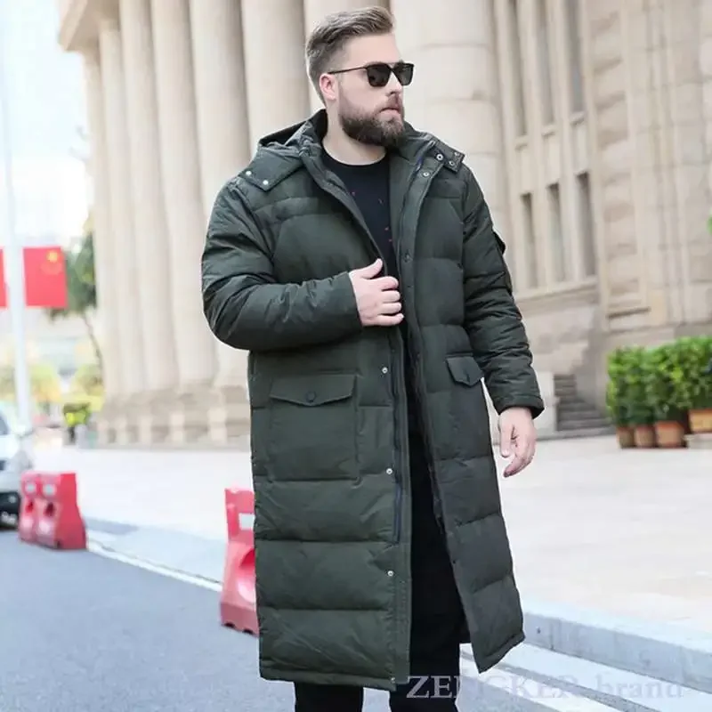 mens long down jacket