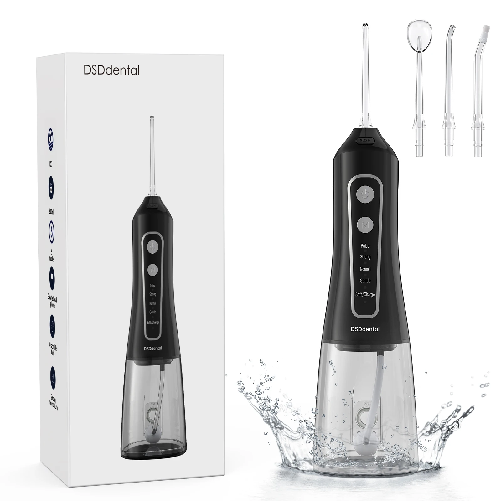 Oral Irrigator USB Rechargeable Water Floss Portable Dental Water Flosser Jet 300ml Irrigator Dental Teeth Cleaner+6 Jet 0ral irrigator