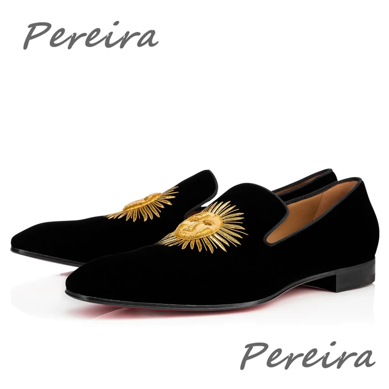 New Gold Sunflower Embroidery Men's Casual Shoes Fashion Inner Elevated Flats Leather Shoes Round Toe Loafers Outdoor Pumps