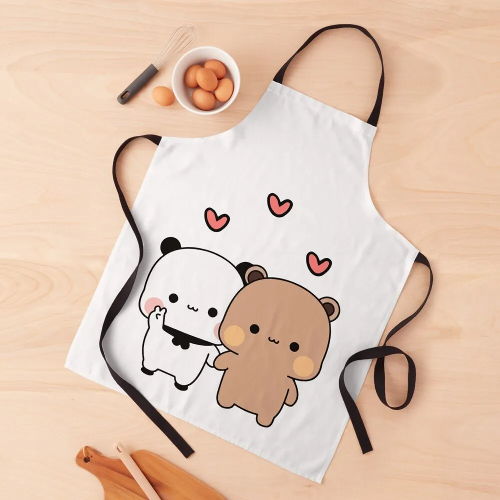 

LOVE PANDA BEAR , CUTE COUPLE Apron men For Men Hairdressing Teacher Apron