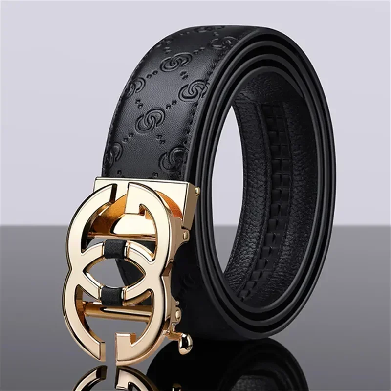 

2024 New Business Men's Belt Casual Fashion Luxury Designer Brand Automatic Metal Buckle Daily Wear Jeans Men's and Women's Belt