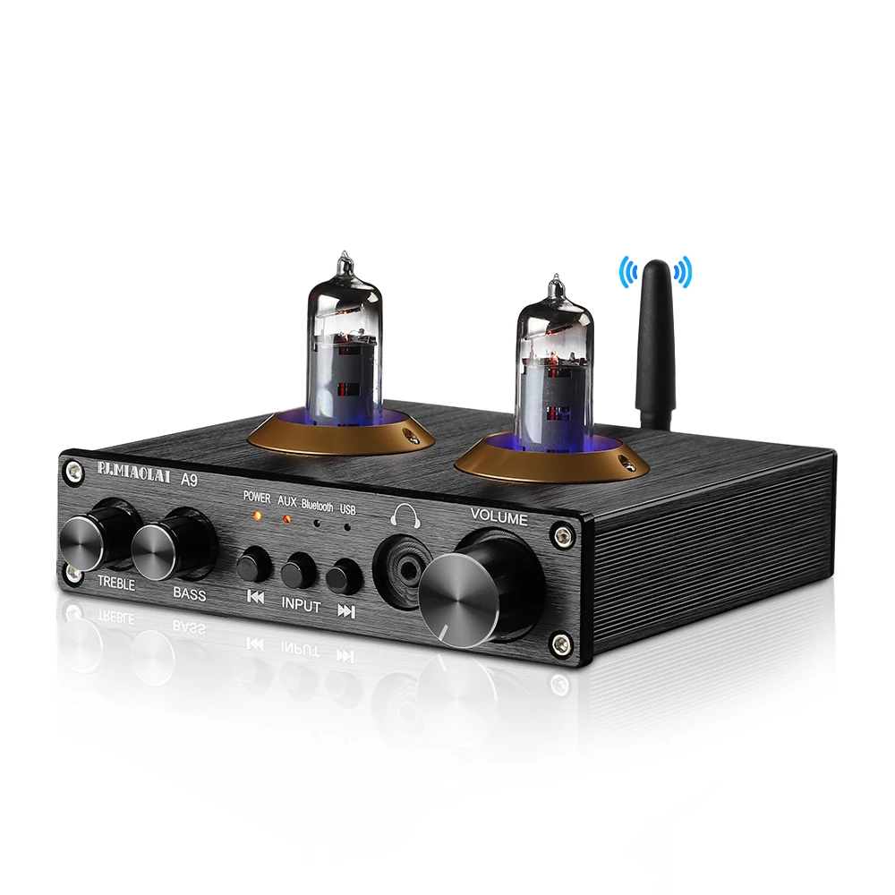 Vácuo Bile Tubo Pré-amplificador Ne5532 op Amp Aux Bluetooth 5.0 Usb Rca Hifi Stereo Mini Fone de Ouvido Pré-amplificador 16300ohm Pj.miaolai 6k4