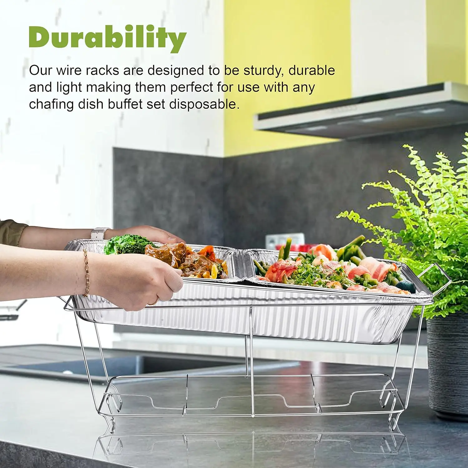 Chafing Wire Rack et Stand-24 Pack Full Size Racks For Dish Serving Trays Food Warmer catering supplies