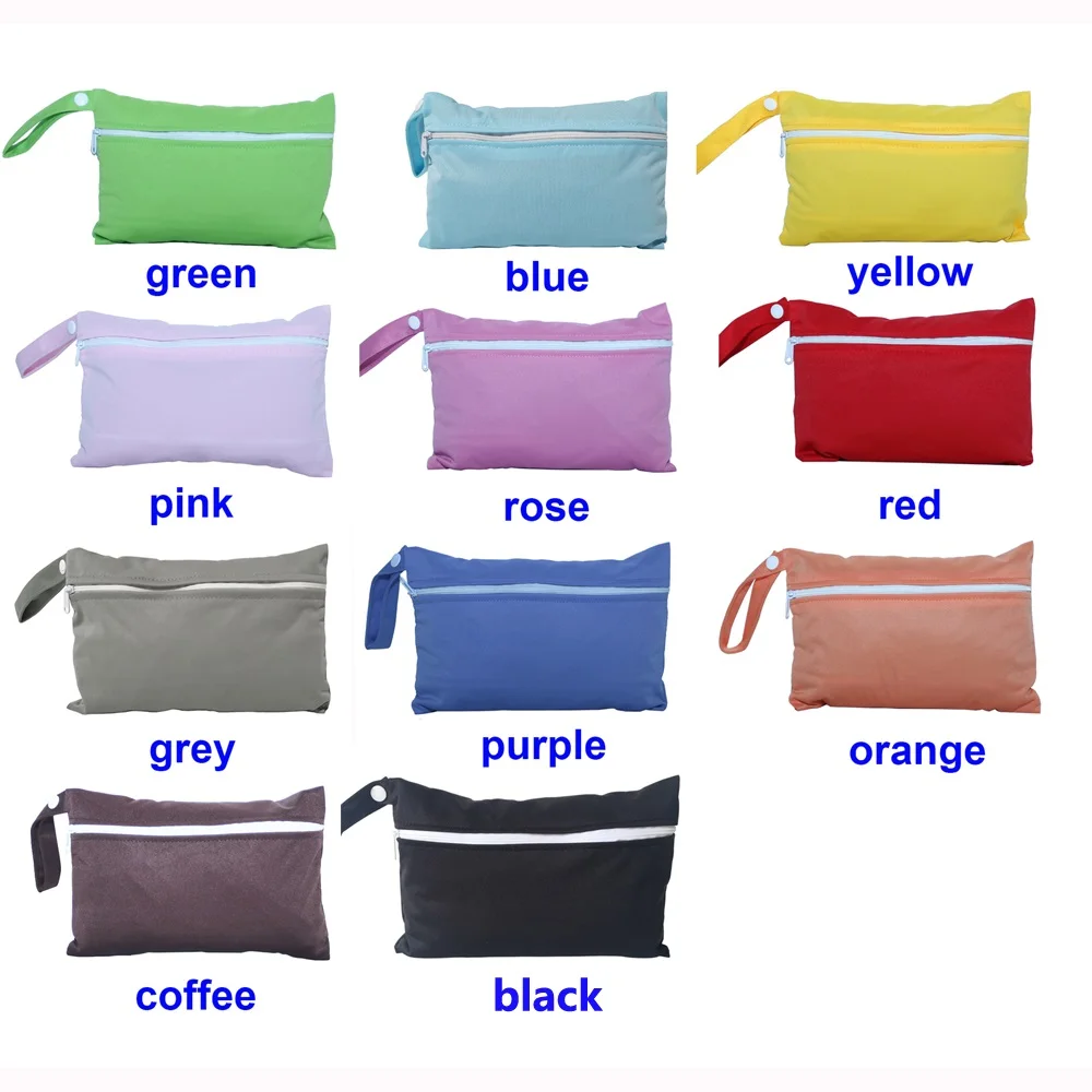 Small Size: 15*22.5CM Wet bags Washable Reusable Cloth diaper Nappies Bags Waterproof Swim Sport Travel Carry bag