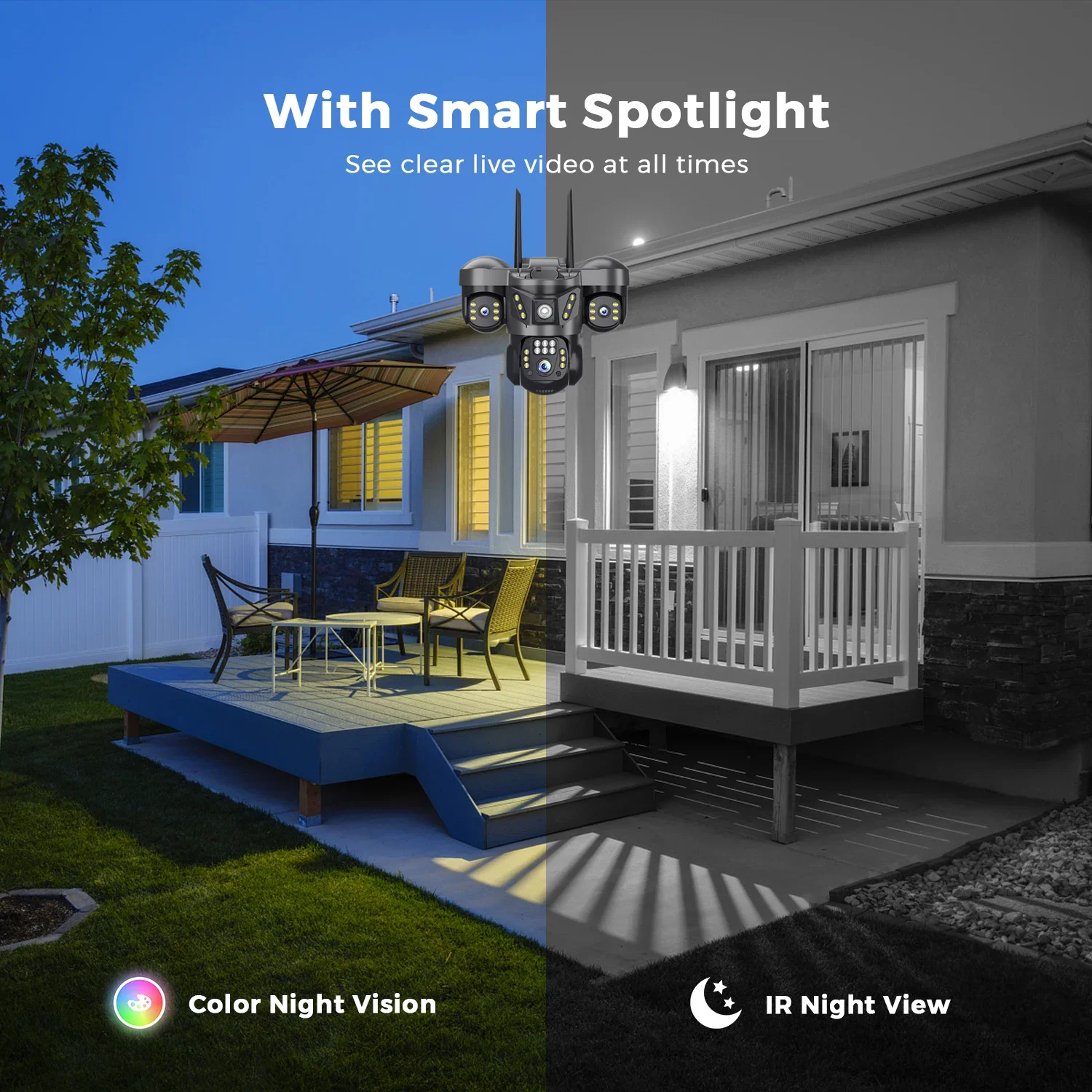 4G SIM Three lens Security Camera 15MP Outdoor CCTV Auto Tracking Night Vision Full Color Waterproof Motion Detection IP Camera 4