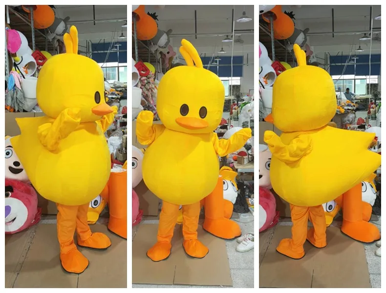 新しい黄色いアヒルのマスコット衣装漫画のキャラクターコスプレ