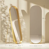 Зеркало для всего тела Comanlai 160 x 50 см с золотым металлическим каркасом, напольное зеркало, стоящее зеркало для гостиной — изображение 3