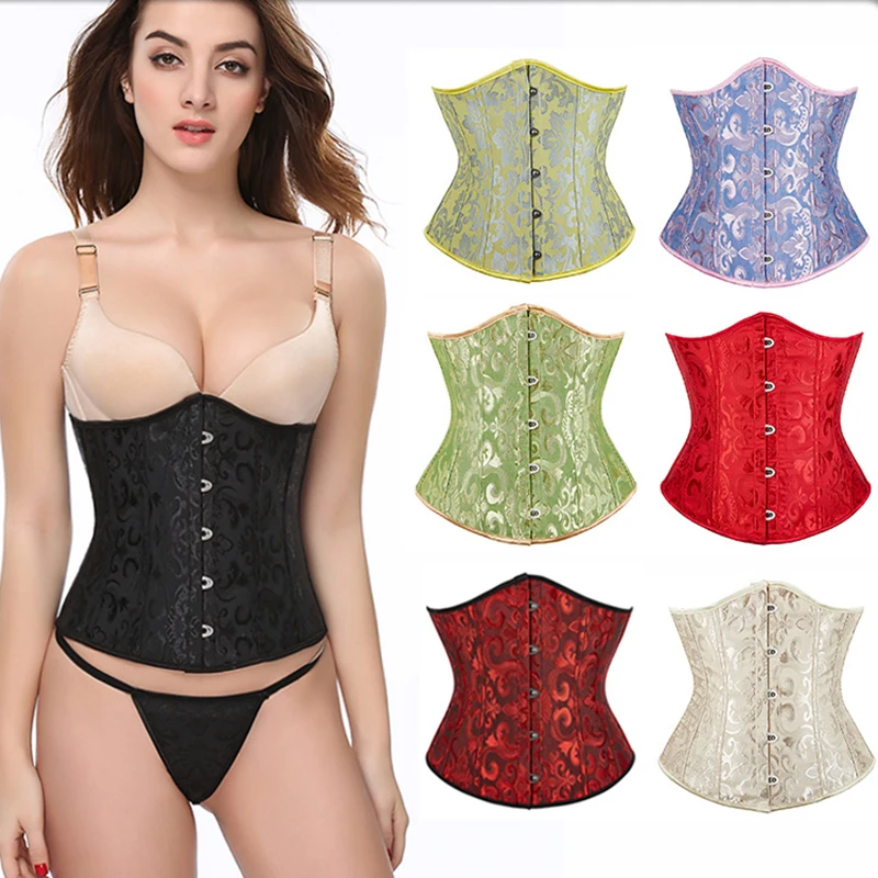 

Underbust Corset Floral Push Up Boned Bustier Gothique Korsett For Women Front Busk Gorset Plus Size Korse Sexy Party Clubwear