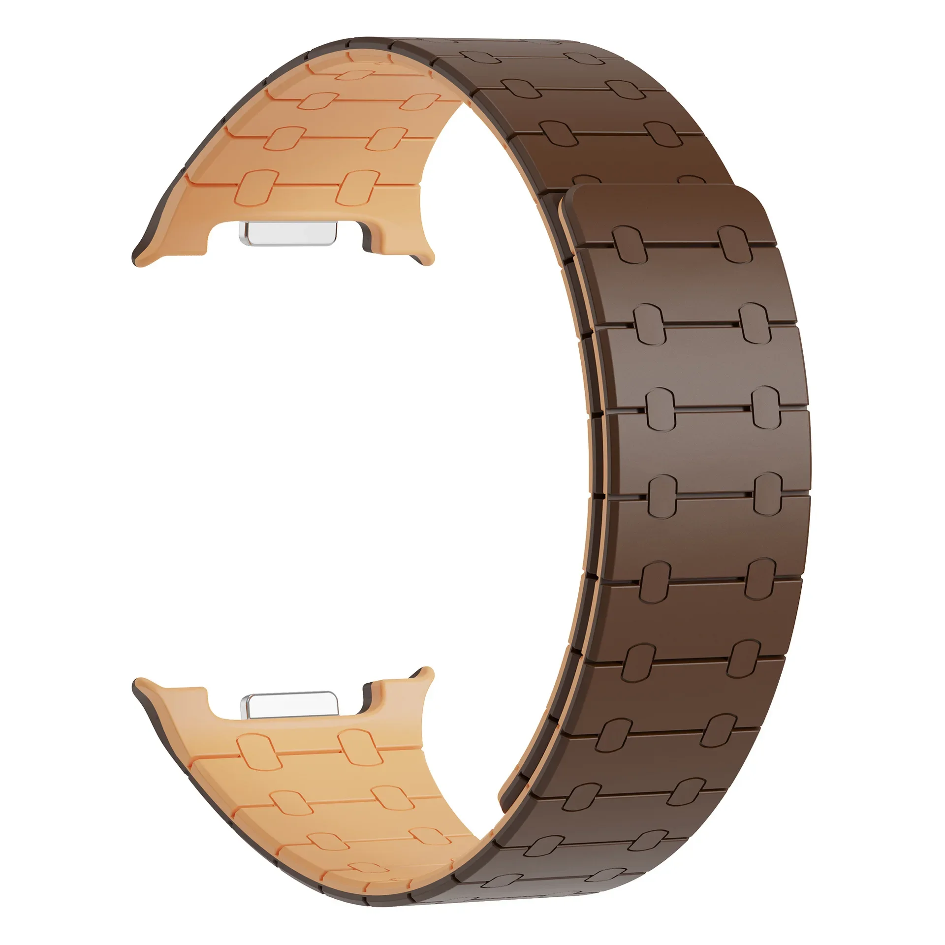 Magnetic Loop Silicone Sport Strap with Curved End Bracelet - No Gaps Design