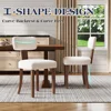 Dining Chairs Set of 4, Upholstered Kitchen Chairs with Curved Backrest & Adjustable Legs for Living Room/Bedroom, White 3