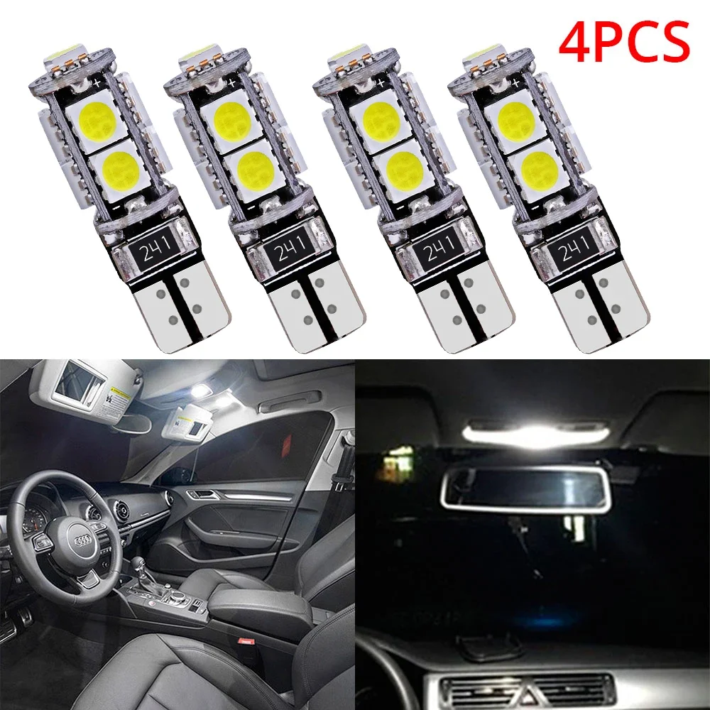 

4pcs Universal T10 5050 9smd Car Led CANBUS W5W 194 12V Error Free Tail Dashboard Interior Bulbs Wedge Corner Lamp Reading Light