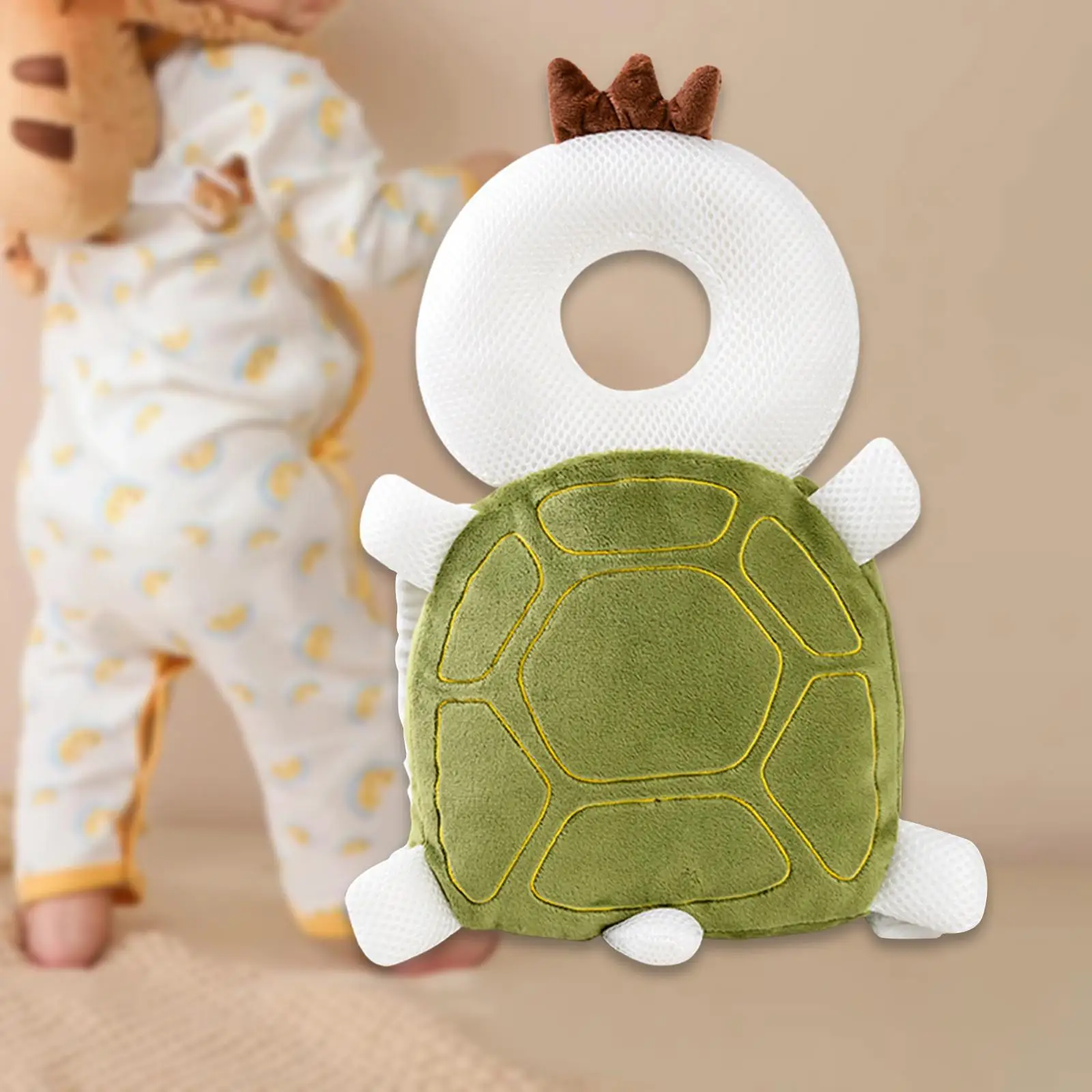 Baby Back Pillow Baby Head Protection Backpack Wear Animal Shape for 1-3 Running Crawling Learning Safe Protector Pad