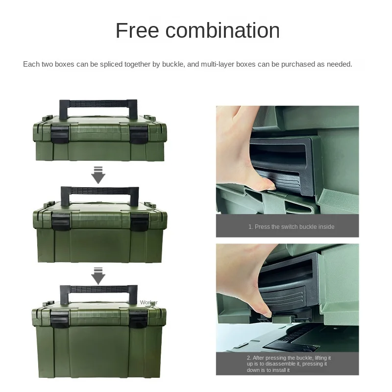 Car Tool Waterproof Box Plastic Case Storage Professional Heavy Duty Splicable Complete Mechanical Workshop Hardware Tool Box 3
