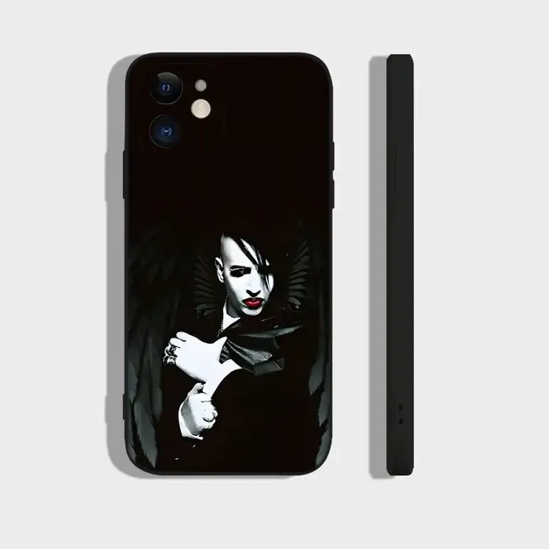 Rock Marilyn Manson etui na telefon iPhone 15,14,13,12,11 Plus,Pro,Max,XR,XS,X,7,8 Plus,SE,Mini silikonowe miękkie