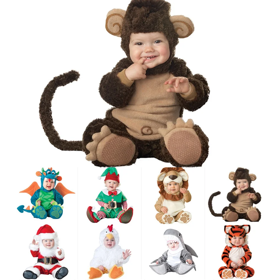 

Cartoon Animal Cosplay baby girl clothes winter christmas costume new born boy romper halloween jumpsuit Toddlers Infant onesie