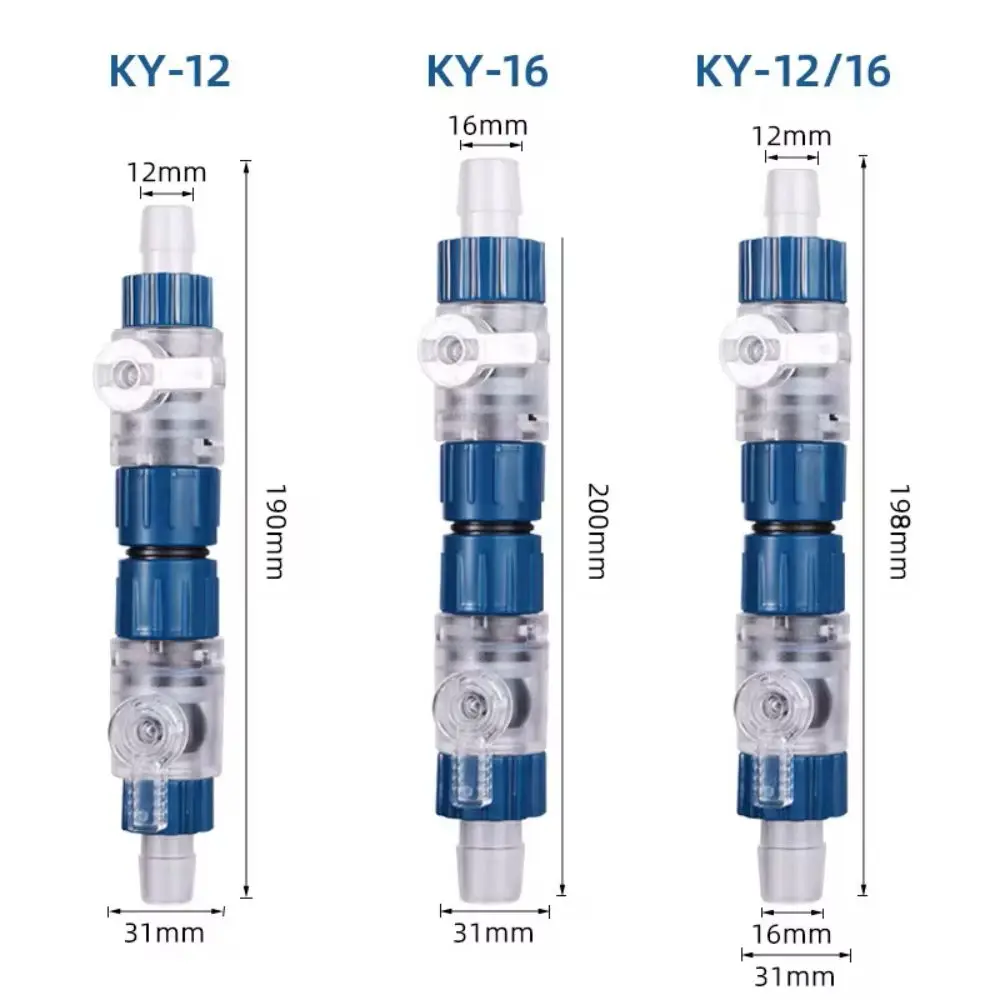 Aquarium Filter Water Valve Hose 12/16mm Flow Control Double Tap Quick Release Connector Fish Tank Filter Replace Accessories