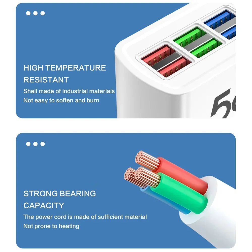 USB Charger Socket Multi Port Fast Charging Charger Power Adapter For iPhone Sam