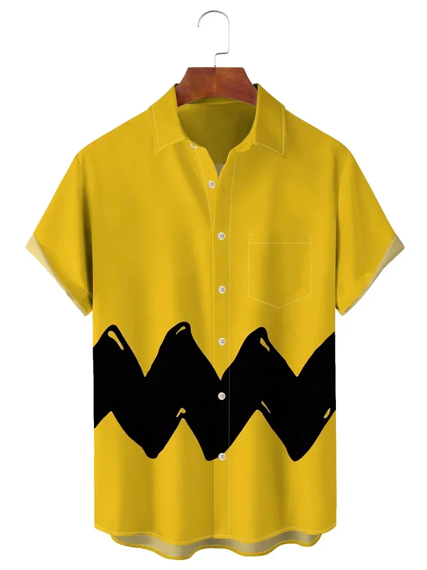 

Summer Hawaiian Shirt for Men Fashion Beach Stripe Casuals Y2k Streetwear T-Shirt Short Sleeve Tops Oversized Shirt 5XL Clothes
