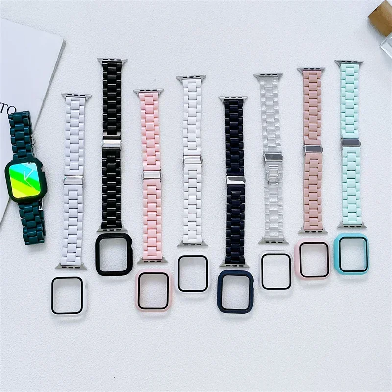 Premium Watch Strap, Case, and Glass Protector Combo – Stylish Candy Bracelet