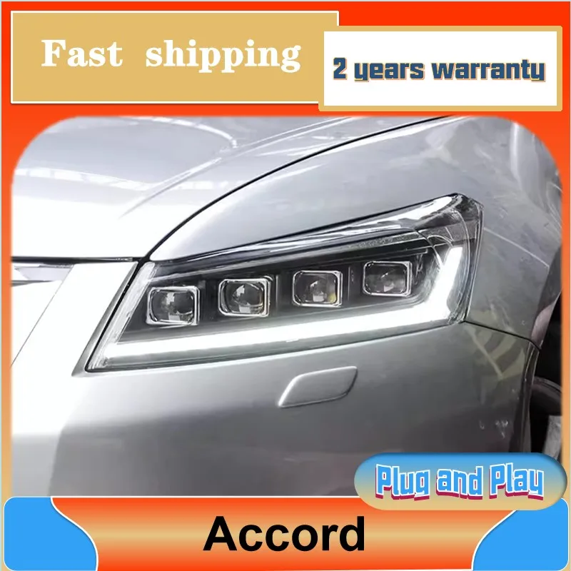 

Автостайлинг для Honda Accord, Налобные фонари 2008-2013 Accord 8th, фары DRL, сигнал поворота, Ближний и дальний свет, объектив проектора