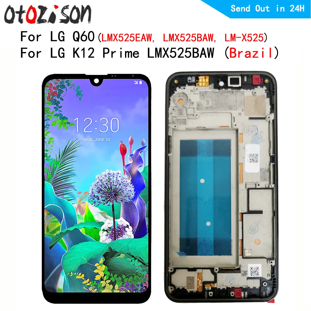 

6.26" IPS Display Screen For LG Q60 (K12 Prime) LMX525EAW, LMX525BAW, LM-X525 LCD With Frame LCD Touch Panel Digitizer Assembly