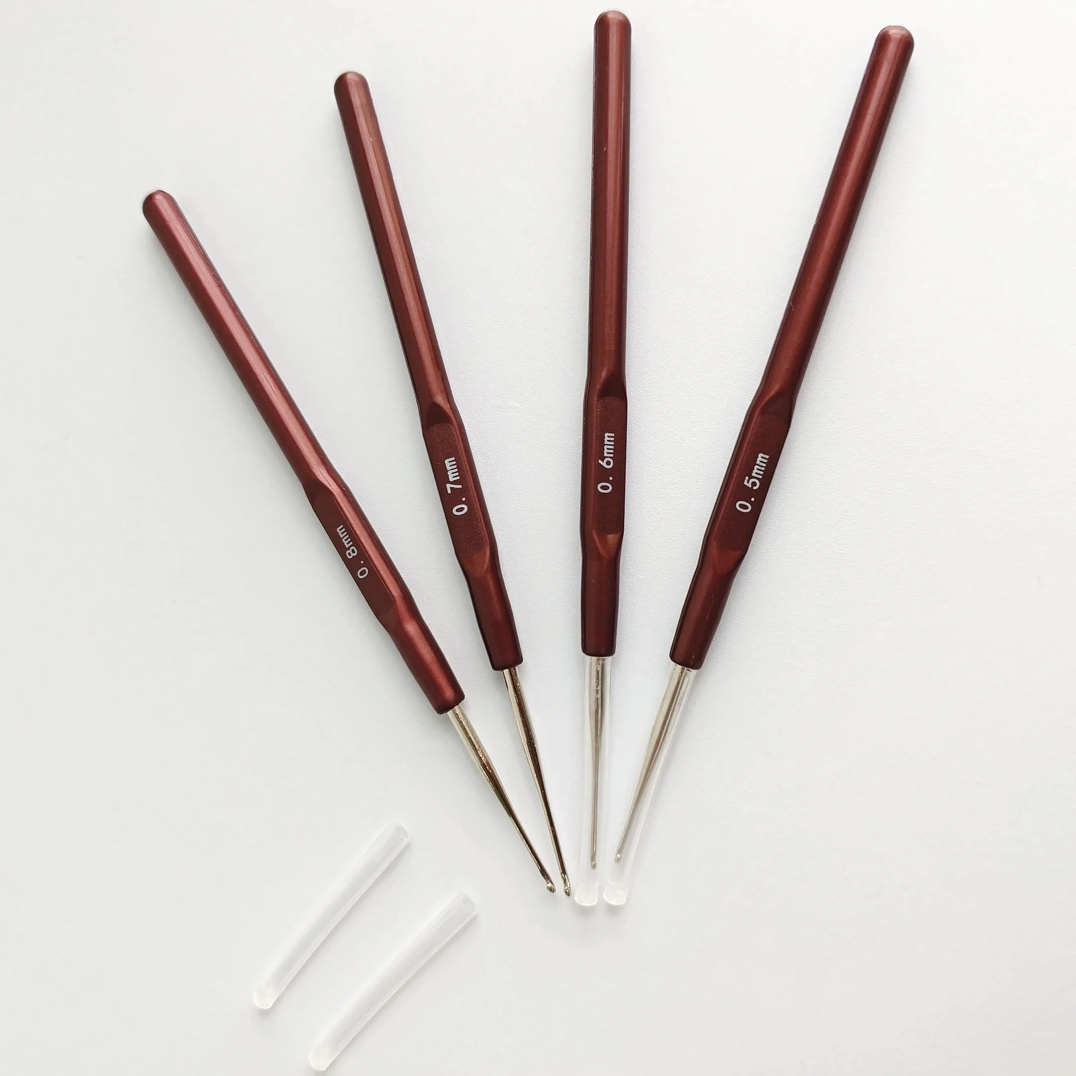 가발 통풍용 크로셰 훅 0.5-0.8mm 4가지 사이즈 레이스 가발 제작 도구 헤어 위빙 브레이딩 드레드락 DIY 살롱 공예 액세서리