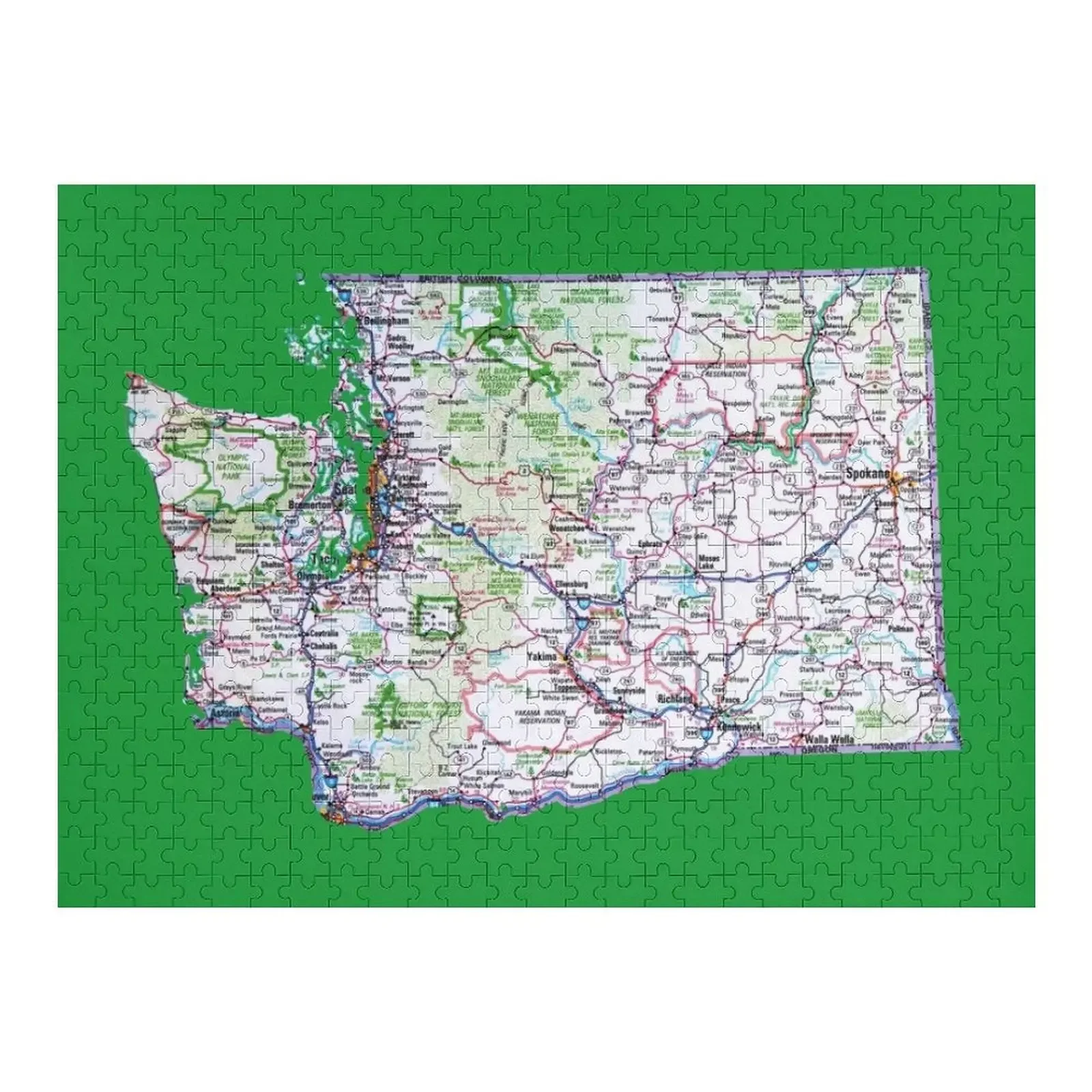 Washington Roadmap Jigsaw Puzzle Custom With Photo Wooden Adults Picture Puzzle