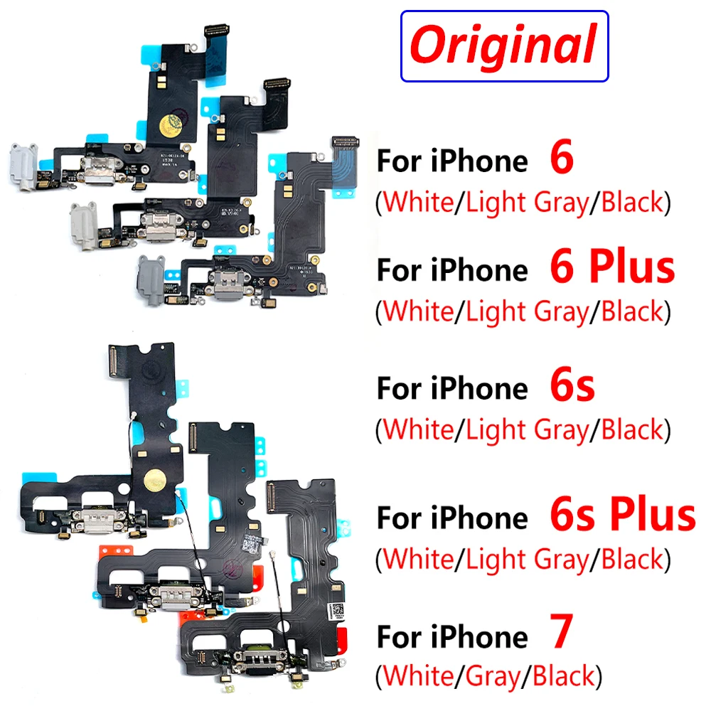 100% Testato Originale Per Iphone 6 6S 7 Plus Caricatore Usb Porta Di Ricarica Connettore Dock Scheda Microfono Cavo Flessibile Ricarica Rapida